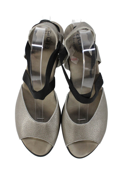 Arche Womens Leather Slingbacks Sandal Heels Grey Size 41 11