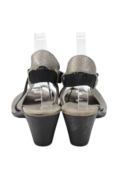 Arche Womens Leather Slingbacks Sandal Heels Grey Size 41 11