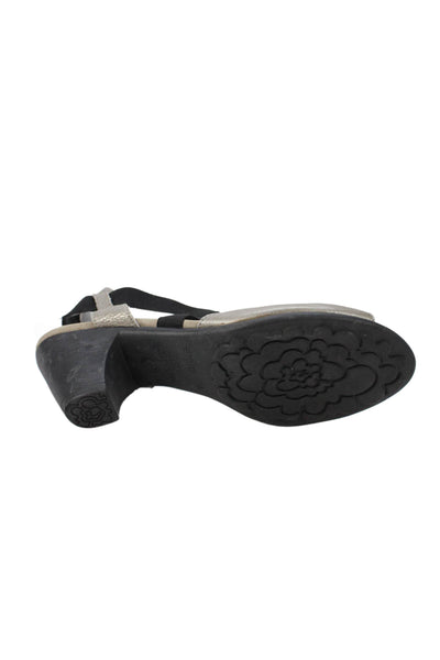 Arche Womens Leather Slingbacks Sandal Heels Grey Size 41 11