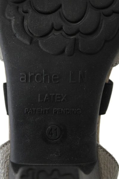 Arche Womens Leather Slingbacks Sandal Heels Grey Size 41 11