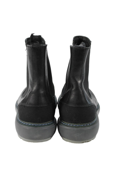Salvatore Ferragamo Mens Leather Stretch Inset Ankle Boots Black Size 8 EE