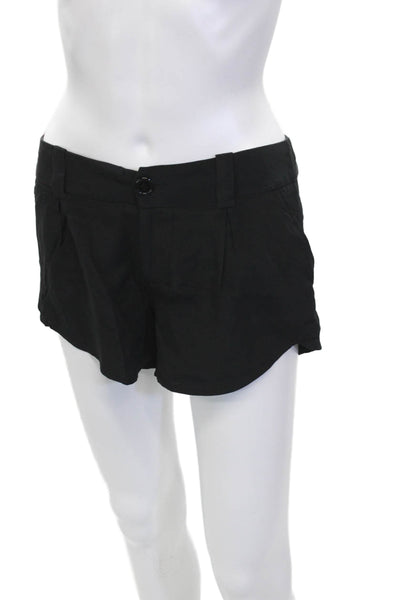 Alice + Olivia Womens Solid Black Polyester Shorts Size M