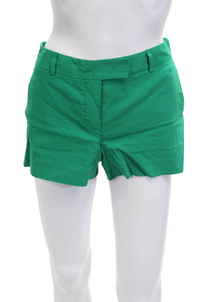 Theory Unisex Green Chino Shorts Linen Blend Size 4