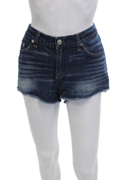 Rag & Bone Jean Womens Striped Dark Blue Cotton Button Shorts Size 27