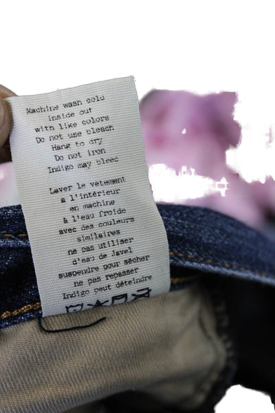 Rag & Bone Jean Womens Striped Dark Blue Cotton Button Shorts Size 27