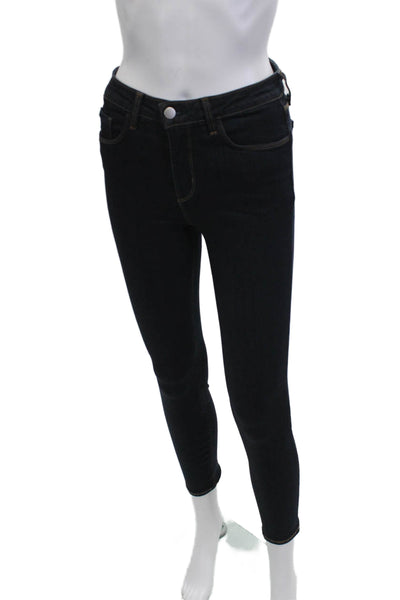 L'Agence Women Ankle Skinny Jeans Dark Blue High Rise Size 26