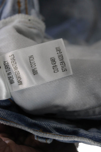 Agolde Womens Light Blue 100% Cotton 90s Button Shorts Size 27