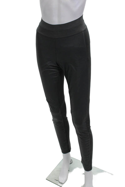 Paige Womens Black Genuine Leather Biker Jegging Size S