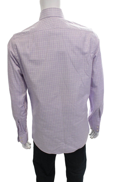 Charles Tyrwhitt Mens Purple Check Point Spread Dress Shirt Size 15