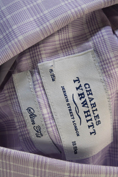 Charles Tyrwhitt Mens Purple Check Point Spread Dress Shirt Size 15