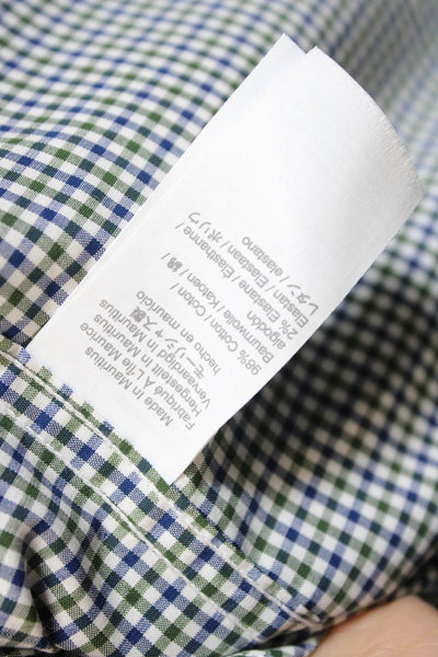 J Crew Mens Button-Down Check Dress Shirt Blue Long Sleeve Size L