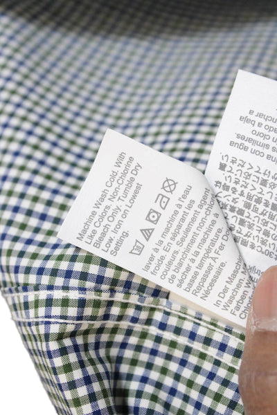 J Crew Mens Button-Down Check Dress Shirt Blue Long Sleeve Size L