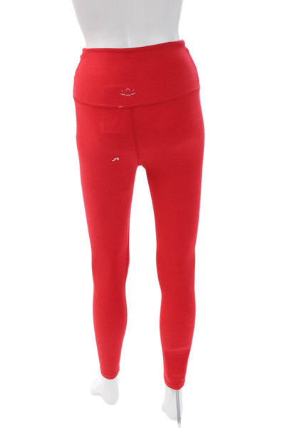 Beyond Yoga Womens Red Genuine Leather Ankle Leggings Size XS
