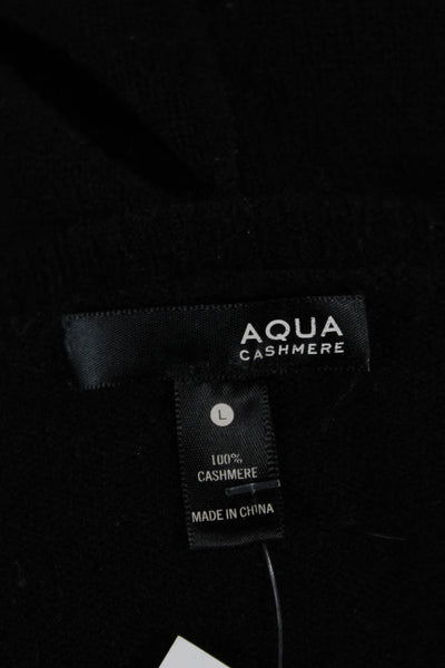 Aqua Cashmere Womens Pullover Sweater Black Cashmere Long Sleeve Size L