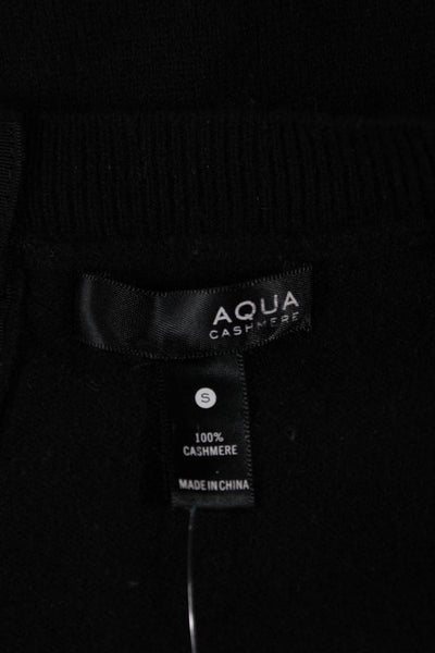 Aqua Cashmere Women Black 100% Cashmere Pullover Round Neck Size S