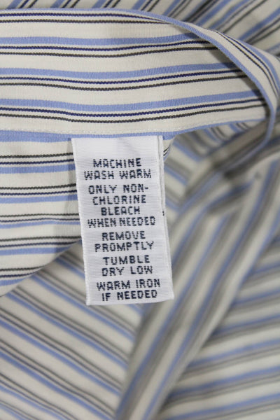 Ralph Lauren Mens Striped Cotton Collared Button-Down Long Sleeve Blue Size M