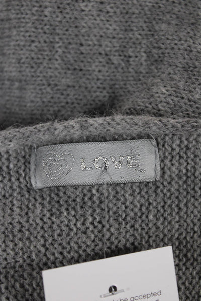 Love Women Pullover Sweater Gray V Neck Long Sleeve Mohair Acrylic Size S