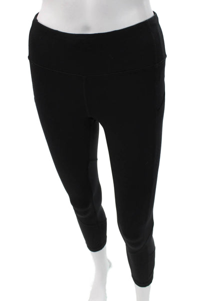 Lululemon Women Black Capri Leggings Nylon Zip Size 4