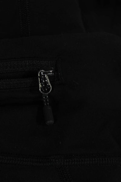 Lululemon Women Black Capri Leggings Nylon Zip Size 4