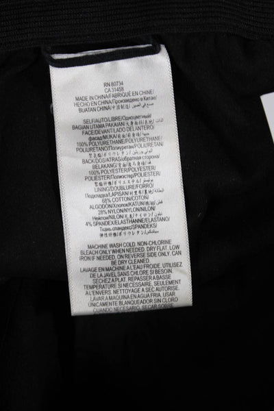 BCBG Max Azria Womens Cropped Pants Black Drawstring Polyurethane Size 2XS