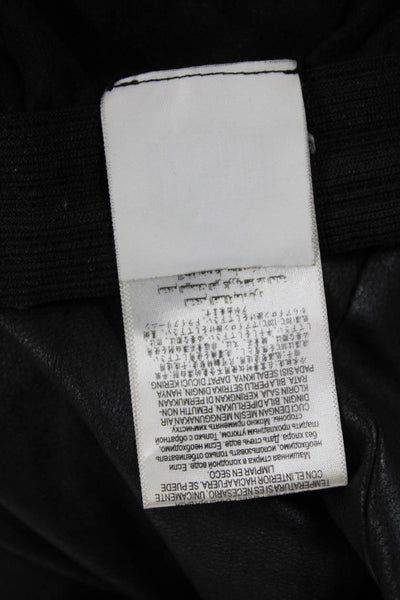 BCBG Max Azria Womens Cropped Pants Black Drawstring Polyurethane Size 2XS