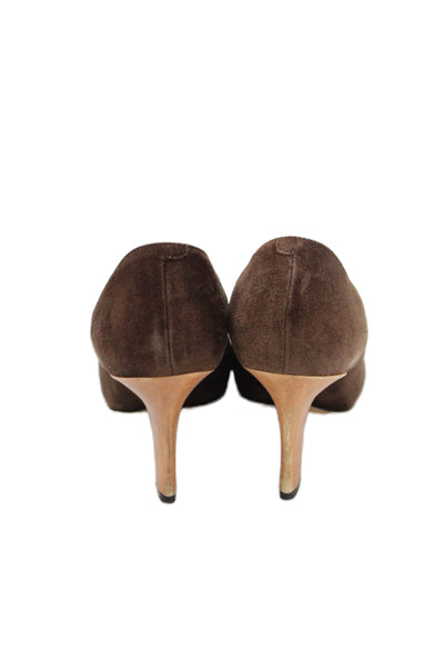 Givenchy Womens Suede Cross Strap Pumps Brown Beige Size 36.5 6.5
