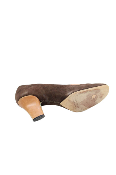Givenchy Womens Suede Cross Strap Pumps Brown Beige Size 36.5 6.5