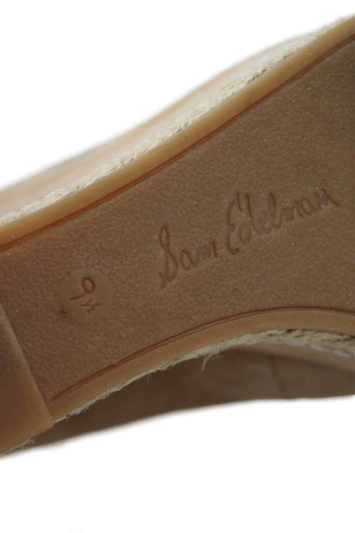 Sam Edelman Womens Suede Platform Harriet Wedge Sandals Beige Size 9.5 Medium
