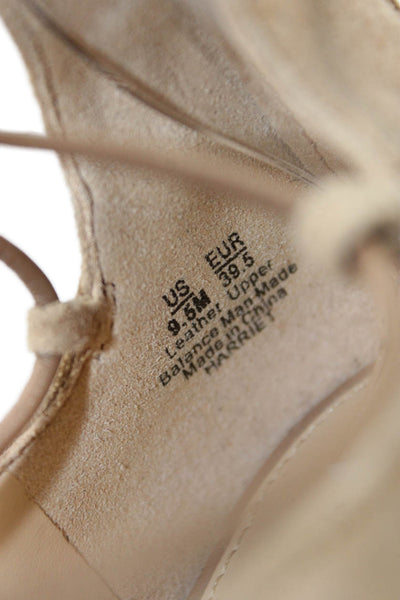 Sam Edelman Womens Suede Platform Harriet Wedge Sandals Beige Size 9.5 Medium