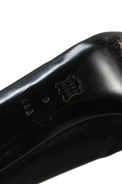 Bruno Magli Womens Satin Pointed Toe Slide On Pumps Black Size 9 Extra Narrow