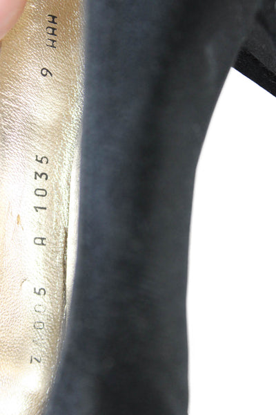 Bruno Magli Womens Satin Pointed Toe Slide On Pumps Black Size 9 Extra Narrow