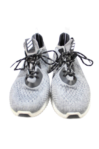 Adidas Mens Alpha Bounce Lace Up Running Sneakers Grey Black Size 10