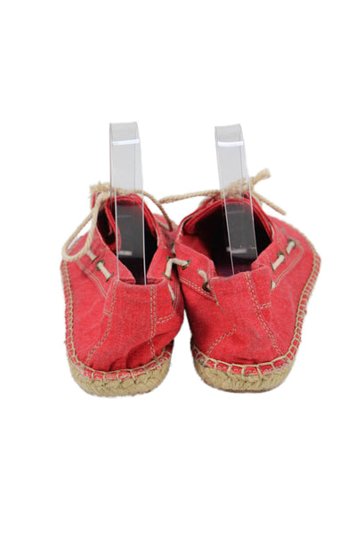 Splendid Womens Lace Up Espadrille Boat Shoes Red Size 8 Medium