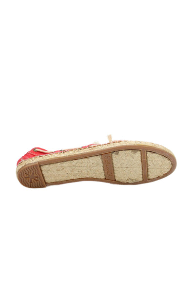Splendid Womens Lace Up Espadrille Boat Shoes Red Size 8 Medium
