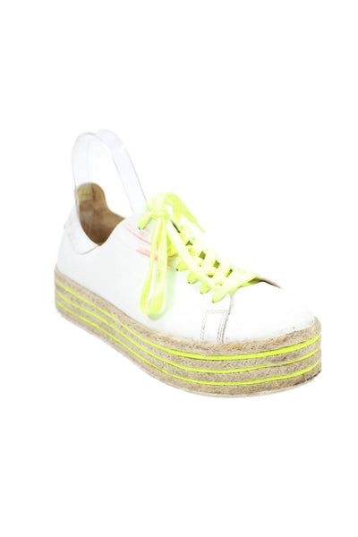 Schutz Womens Lace Up Platform Espadrille Sneakers White Size 8.5 B