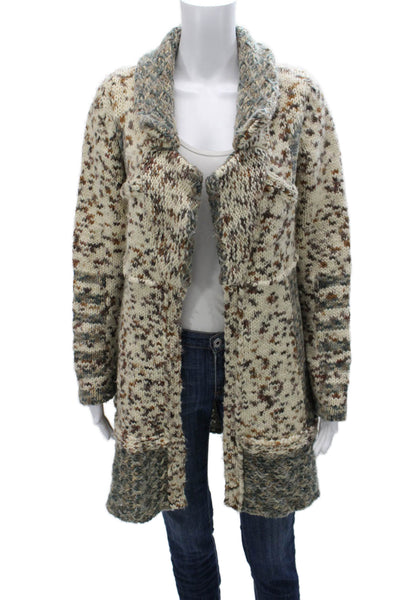 Save The Queen Women Beige Boho Button Cardigan Long Sleeve Size S