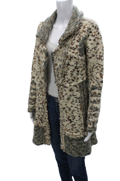 Save The Queen Women Beige Boho Button Cardigan Long Sleeve Size S