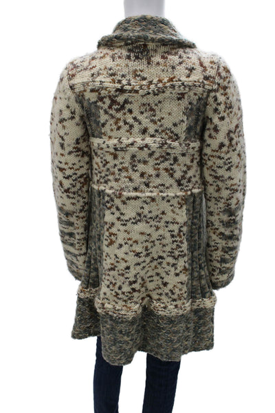 Save The Queen Women Beige Boho Button Cardigan Long Sleeve Size S