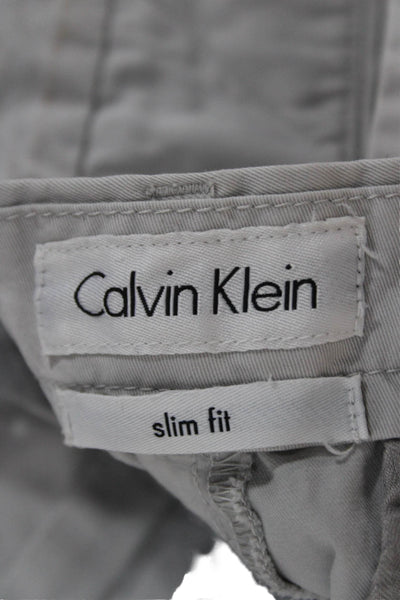 Calvin Klein Mens Cropped Chino Gray Size 32