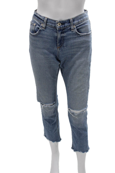 Rag & Bone Womens Cropped Ankle Jeans Blue Size 26