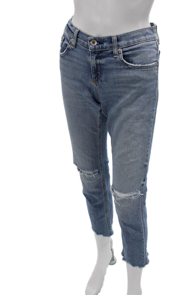 Rag & Bone Womens Cropped Ankle Jeans Blue Size 26