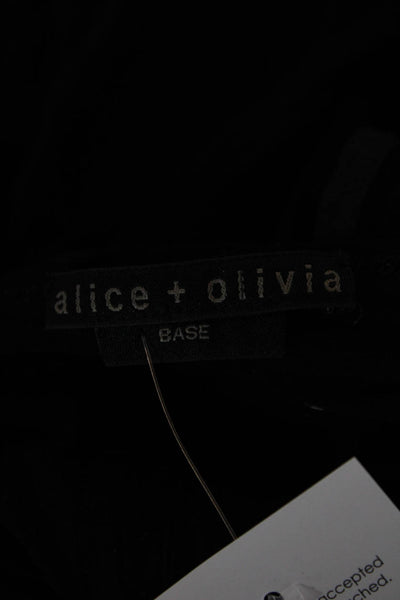 Alice + Olivia Women Black Bodycon Mini Dress Long Sleeve Round Neck Size XS