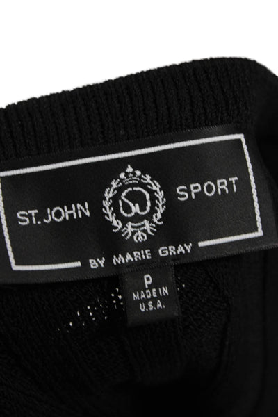 St. John Sport By Marie Gray Womens Wool Sleeveless Vest Crewneck Black Size 0P