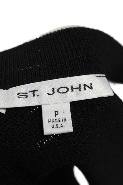 St. John Women Black Wool Basic Tank Round Neck Size 0P