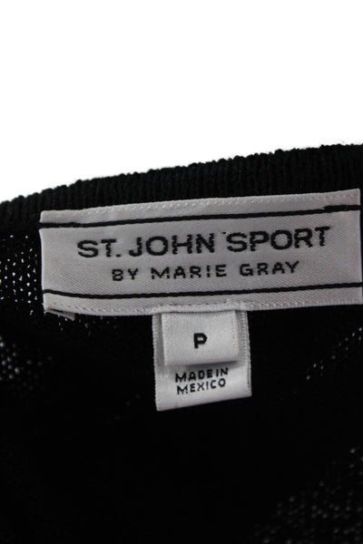 St. John Sport By Marie Gray Unisex Black Wool V-Neck Animal Pullover Size 0P