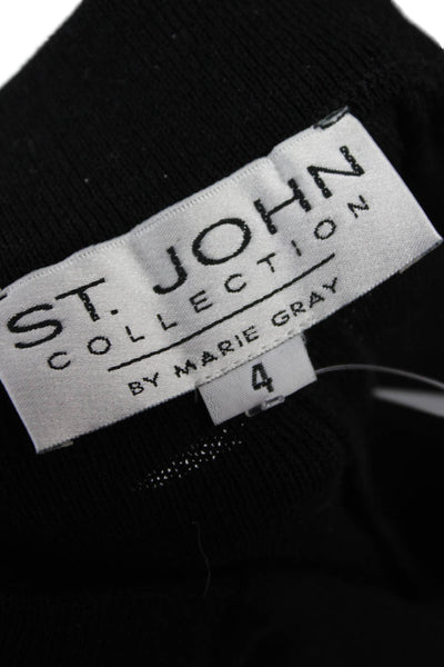 St. John Collection By Marie Gray Women Black Ankle Dress Pants Wool Size 4