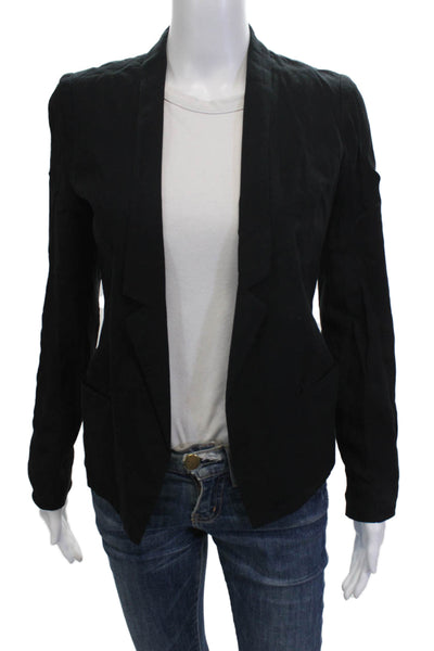 Franchi Women Black V-Neck Rayon Long Sleeve Classic Blazer Size XS