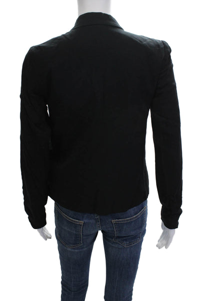 Franchi Women Black V-Neck Rayon Long Sleeve Classic Blazer Size XS