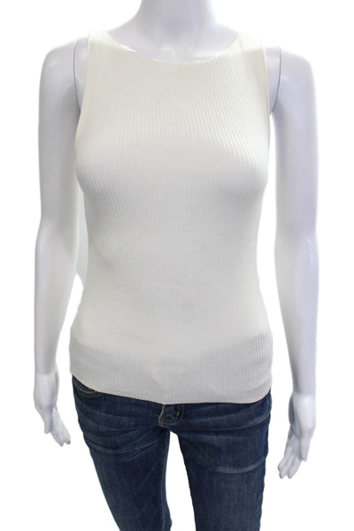 & Other Stories Women High Neck Sleeveless Basic Tank White Size XS
