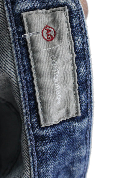AG Adriano Goldschmied Women Cropped Straight Mid Rise Blue Jeans Size 24